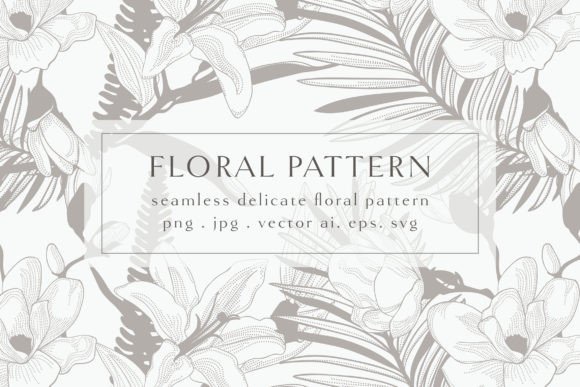 Cherry Lily Floral Seamless Pattern Guide