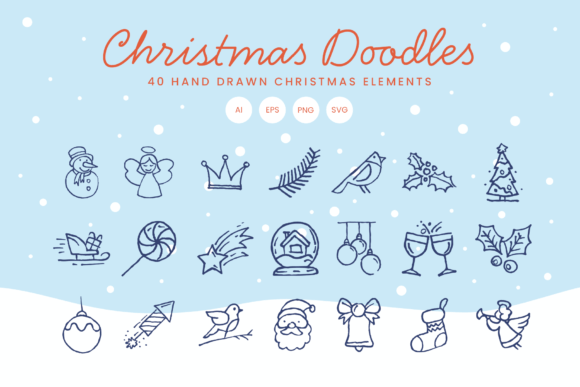 Christmas Doodles Vector Elements Guide