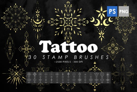 Elevating Digital Design with Tattoo Ornament Photoshop Stamp Brushes