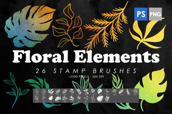 Enhance Your Digital Designs with Floral Elements Photoshop Stamp Brush