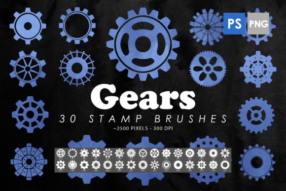 Mastering Industrial Aesthetics with Gears Photoshop Stamp Brushes