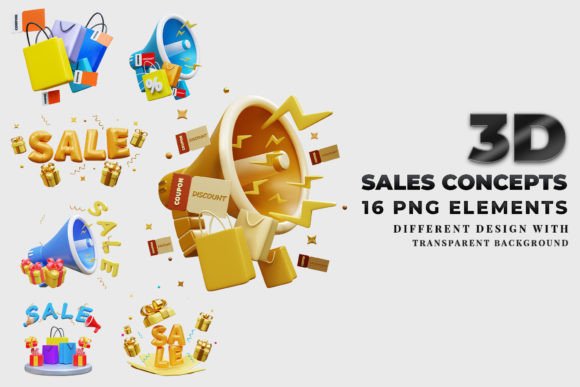 Maximizing Visual Impact with 3D PNG Elements Sale Concepts