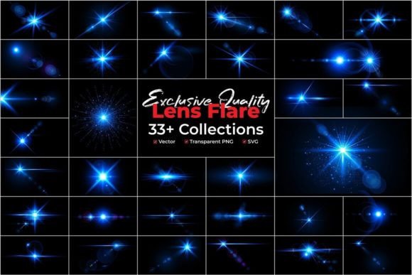Strategic Visual Enhancement with the 33 Transparent Png Light Lens and Flares Set