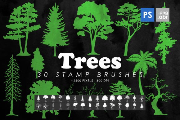 Trees Photoshop Stamp Brushes: Natural Design Assets